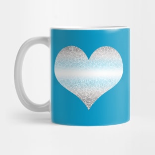 Ombré demiboy flag and white swirls doodles heart Mug